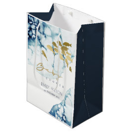 ELEGANT GOLD NAVY UNTERWASSER FISH BABY DUSCHE MITTLERE GESCHENKTÜTE