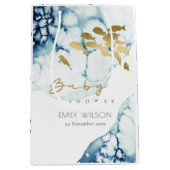 ELEGANT GOLD NAVY UNTERWASSER FISH BABY DUSCHE MITTLERE GESCHENKTÜTE (Vorderseite)