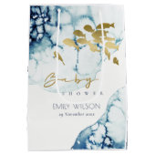 ELEGANT GOLD NAVY UNTERWASSER FISH BABY DUSCHE MITTLERE GESCHENKTÜTE (Rückseite)