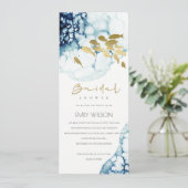 ELEGANT GOLD NAVY UNTERWASSER FISH BRAUTPARTY EINLADUNG (Stehend Vorderseite)