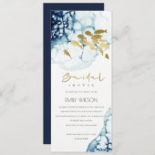 ELEGANT GOLD NAVY UNTERWASSER FISH BRAUTPARTY EINLADUNG (Vorne/Hinten)