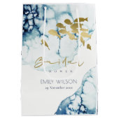 ELEGANT GOLD NAVY UNTERWASSER FISH BRAUTPARTY MITTLERE GESCHENKTÜTE (Rückseite)