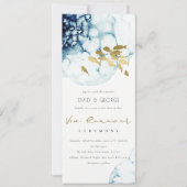 ELEGANT GOLD NAVY UNTERWASSER FISH VOW RENEWAL EINLADUNG (Vorderseite)