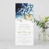 ELEGANT GOLD NAVY UNTERWASSER-MEERESFISCHWEDEN INV EINLADUNG (Stehend Vorderseite)