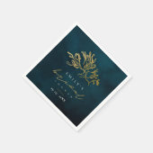 ELEGANT GOLD NAVY UNTERWASSER MEERESWEED BRAUTPART SERVIETTE (Ecke)