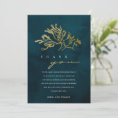 ELEGANT GOLD NAVY UNTERWASSER MEERESWEED WEDD DANKESKARTE (Stehend Vorderseite)
