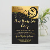 Elegant Gold New Years Einladung (Stehend Vorderseite)