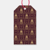 Elegant Gold Nutcracker Christmas Damask Geschenkanhänger (Rückseite)