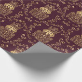 Elegant Gold Nutcracker Christmas Damask Geschenkpapier (Ecke)