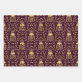 Elegant Gold Nutcracker Christmas Damask Geschenkpapier Set (Vorderseite 3)