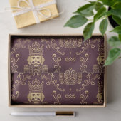 Elegant Gold Nutcracker Christmas Damask Seidenpapier (Geschenk)
