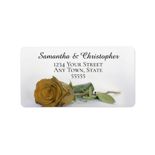 Elegant Gold Ochre Rose Wedding Address Adressaufkleber (Vorne)