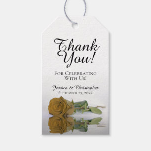 Elegant Gold Ochre Rose Wedding Vielen Dank Geschenkanhänger