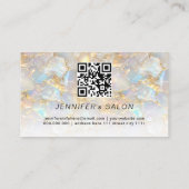 Elegant Gold Opal Stone QR Code Beauty Salon Visitenkarte (Rückseite)