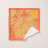 Elegant Gold Orange Abstrakt Floral Badhandtuch Set (Waschlappen)