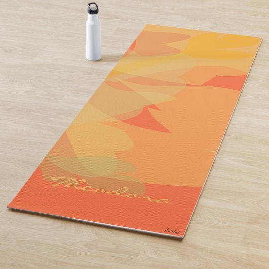 Elegant Gold Orange Abstrakt Floral Yogamatte (Beispiel)