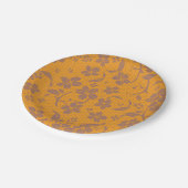 Elegant Gold Orange Lacey Design Pappteller (Schrägansicht)