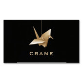 Elegant Gold Origami Crane Black Minimalist Magnetische Visitenkarte (Vorderseite)