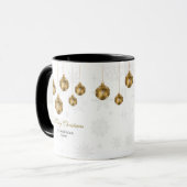 Elegant Gold Ornament Merry Christmas Tasse (Vorderseite Links)