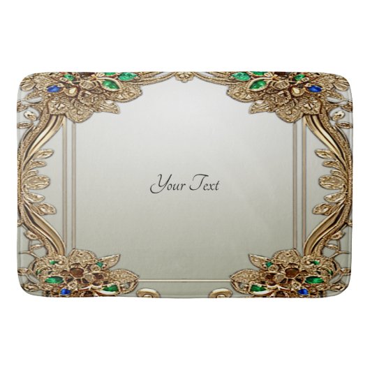 Elegant Gold Ornate Bath Mat Badematte (Vorderseite)