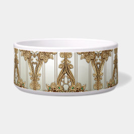 Elegant Gold Ornate Ceramic Pet Bowl Napf