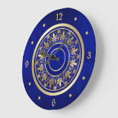 Elegant Gold Ornate Design Circle Pattern Große Wanduhr (Winkel)