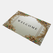 Elegant Gold Ornate Doormat Fußmatte (Schrägansicht)