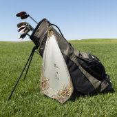 Elegant Gold Ornate Golf Towel Golfhandtuch (Gras)