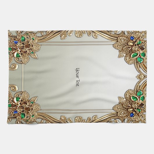 Elegant Gold Ornate Kitchen Towels Geschirrtuch (Horizontal)