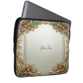 Elegant Gold Ornate Laptop Sleeve (Vorne Rechts)