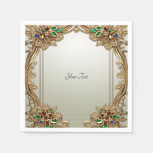 Elegant Gold Ornate Napkins Serviette (Vorderseite)