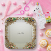 Elegant Gold Ornate Paper Plate Pappteller (Party)