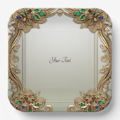 Elegant Gold Ornate Paper Plate Pappteller (Vorderseite)