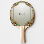 Elegant Gold Ornate Ping Pong Paddle Tischtennis Schläger (Vorderseite)