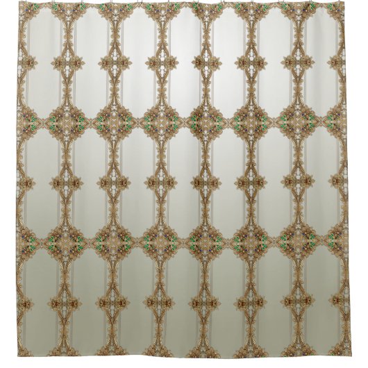 Elegant Gold Ornate Shower Curtain Duschvorhang (Vorderseite)