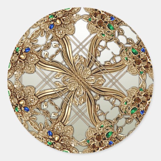 Elegant Gold Ornate Sticker (Vorderseite)