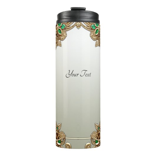Elegant Gold Ornate Thermal Tumbler Thermosbecher (Vorderseite)