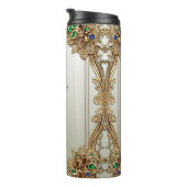Elegant Gold Ornate Thermal Tumbler Thermosbecher (Nach rechts gedreht)