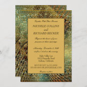 Elegant Gold Paisley Einladung (Vorne/Hinten)