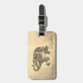 Elegant Gold, Paisley Elephant Gepäckanhänger (Vorderseite vertikal)