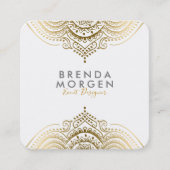 Elegant Gold Paisley Mandala Quadratische Visitenkarte (Vorderseite)