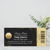 Elegant Gold Party Ticket Invitation (Stehend Vorderseite)
