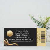 Elegant Gold Party Ticket Invitation (Stehend Vorderseite)