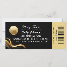Elegant Gold Party Ticket Invitation