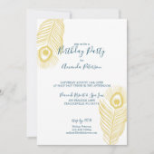 Elegant Gold Peacock Geburtstagsparty Einladungen (Vorderseite)