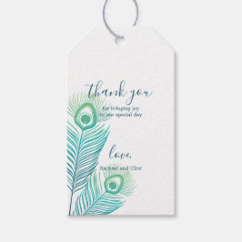 Elegant Gold Peacock Wedding Danke, dass Sie Tags  Geschenkanhänger