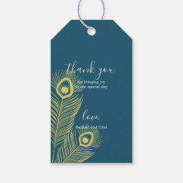 Elegant Gold Peacock Wedding Danke, dass Sie Tags  Geschenkanhänger