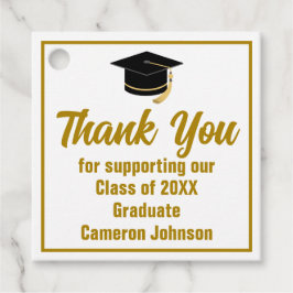 Elegant Gold Personalisiert 2025 Graduation Party Geschenkanhänger