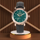 Elegant Gold Personalized Emerald Green Dial – Cus Armbanduhr