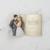 Elegant Gold Photo Black Script Wedding Thank You Dankeskarte (Innenseite)